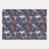 Niedliche Pferde Geschenkpapier Set (Vorderseite)