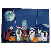 Niedliche Pferde in Kostümen Halloween Pferdefarm Große Geschenktüte (Rückseite)