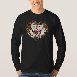 Niedliche Pferde Paare Herzform Liebe Tiere Pferd T-Shirt