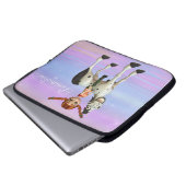 Niedliche Pferde-u. Mädchen-personalisierte Laptopschutzhülle (Vorne Knopf)