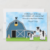 Niedliche Pferde und Barn Boys Kinderdusche Einlad Einladung (Vorderseite)