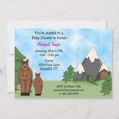 Niedliche Pferde und Berge Kinderdusche Einladung (Vorderseite)