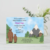 Niedliche Pferde und Berge Kinderdusche Einladung (Stehend Vorderseite)