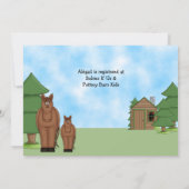 Niedliche Pferde und Berge Kinderdusche Einladung (Rückseite)