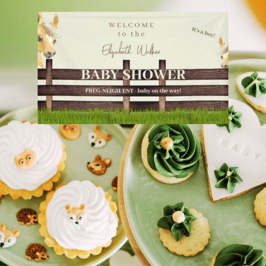 Niedliche PferdeBaby-Dusche Willkommen Banner