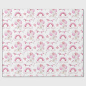 Niedliche Pferdeballons Rainbow Baby Girl Geschenkpapier (Flach)