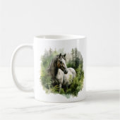 Niedliche Pferdefreunde fügen Monogramm hinzu Kaffeetasse (Links)