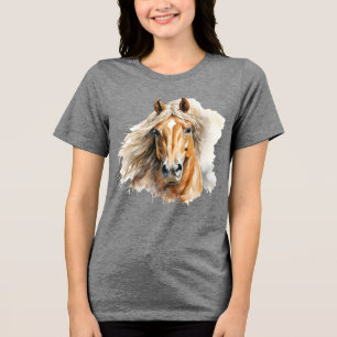 Niedliche Pferdefreunde Tri-Blend Shirt