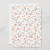 Niedliche Pferdeponie Blume Kindergeburtstag Party Einladung (Rückseite)