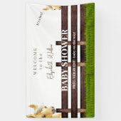 Niedliche Pferdeschlittendusche Weiß Empfang Banner (Vertikal)