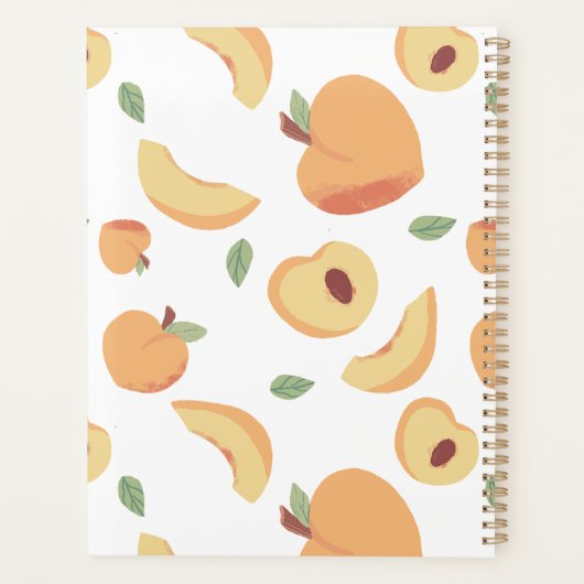 Niedliche Pfirsiche Personalisiert Monogramm Planer (Rückseite)