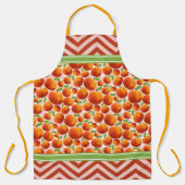 Niedliche Pfirsiche Polka Dot & Zickzack Orange Schürze (Vorderseite)