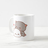 niedliche Pfirsichkatze Kaffeetasse (Vorderseite Links)