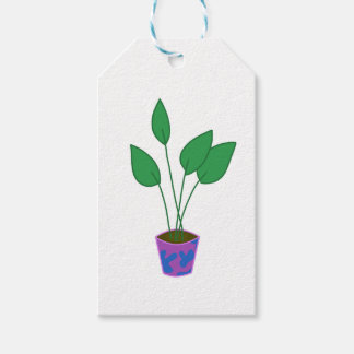 Niedliche Pflanze auf dem Plantpot-Geschenktag Geschenkanhänger