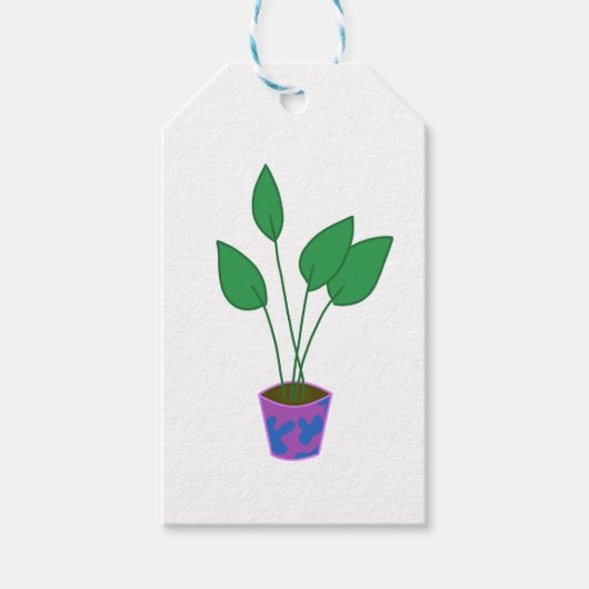 Niedliche Pflanze auf dem Plantpot-Geschenktag Geschenkanhänger (Vorderseite)