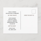 NIEDLICHE PFLANZE, DIE WIR BEWEGT HABEN ANKÜNDIGUNGSPOSTKARTE (Rückseite)