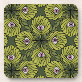 Niedliche Pflanze Frühjahr Grüne Fantasie Kunstmus Getränkeuntersetzer