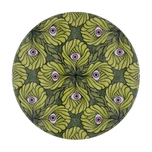 Niedliche Pflanze Frühjahr Grüne Fantasie Kunstmus Schneidebrett (Vorderseite)