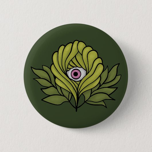 Niedliche Pflanze Frühling Grüne Fantasie Kunst Button (Vorderseite)