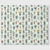 Niedliche Pflanze Geschenkpapier (Flach)
