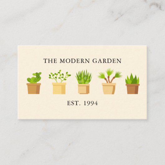 Niedliche Pflanze Kinderzimmer Sukkuläre Botanik B Visitenkarte (Vorderseite)