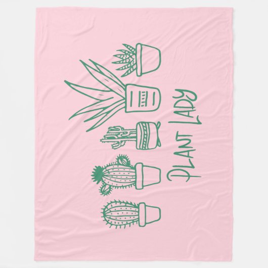 Niedliche Pflanze Lady Funny Cactus Zitat in Pink Fleecedecke (Vorderseite)