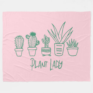Niedliche Pflanze Lady Funny Cactus Zitat in Pink  Fleecedecke