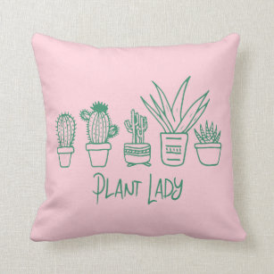 Niedliche Pflanze Lady Funny Cactus Zitat in Pink  Kissen