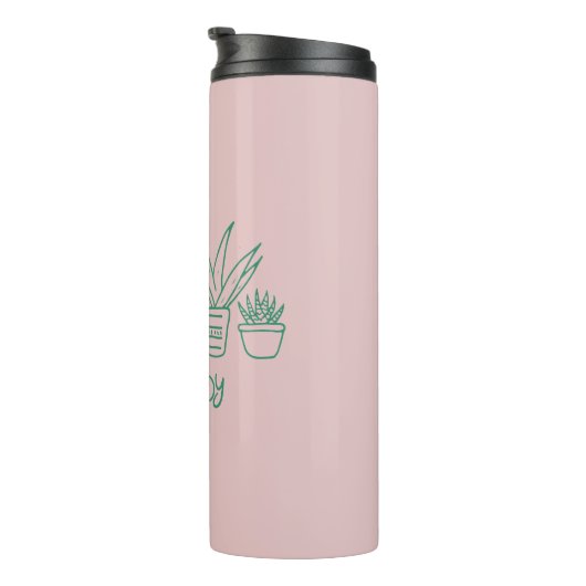 Niedliche Pflanze Lady Funny Cactus Zitat in Pink  Thermosbecher (Nach rechts gedreht)