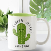 Niedliche Pflanze Lover Cactus Lookin' Sharp Zweifarbige Tasse