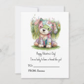 Niedliche Pflasterpuppe, Kinderschule, Valentinsta Feiertagskarte (Vorderseite)