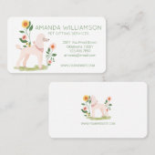 Niedliche Pflegedienste für Haustiere mit Blumenmu Visitenkarte (Vorne/Hinten)