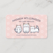 Niedliche Pflegedienste für Katzen Pink Visitenkarte (Vorderseite)