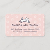 Niedliche Pflegedienste für Katzen Pink Visitenkarte (Rückseite)