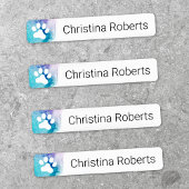 Niedliche Pfoten drucken Aquarellkleidung Etiketten