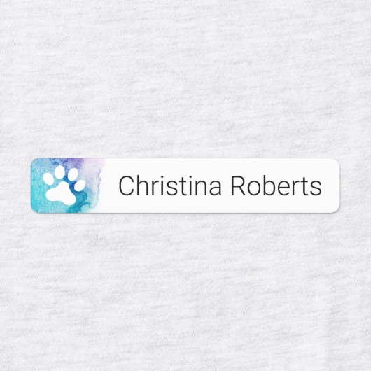 Niedliche Pfoten drucken Aquarellkleidung Etiketten (Design 1)