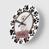 niedliche Pfoten Weihnachtsfeiertag Custom Dog Fot Runde Wanduhr (Winkel)