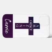 niedliche PHANTASTISCHE GRACE-Typografie und Kreuz Case-Mate iPhone Hülle (Rückseite (Horizontal))