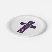 niedliche PHANTASTISCHE GRACE-Typografie und Kreuz Pappteller (Schrägansicht)