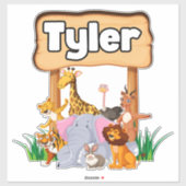 Niedliche Phantastische Zootierkid Aufkleber (Blatt)