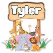 Niedliche Phantastische Zootierkid Aufkleber (Vorderseite)