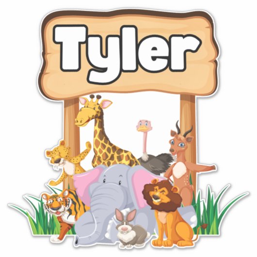 Niedliche Phantastische Zootierkid Aufkleber (Vorderseite)