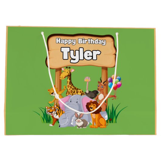 Niedliche Phantastische Zootierkid Große Geschenktüte (Rückseite)