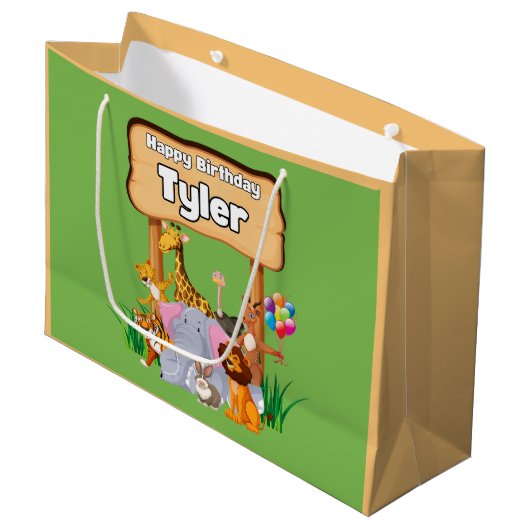 Niedliche Phantastische Zootierkid Große Geschenktüte (Vorderseite Schrägansicht)