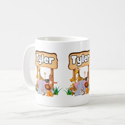 Niedliche Phantastische Zootierkid Kaffeetasse (Vorderseite Links)
