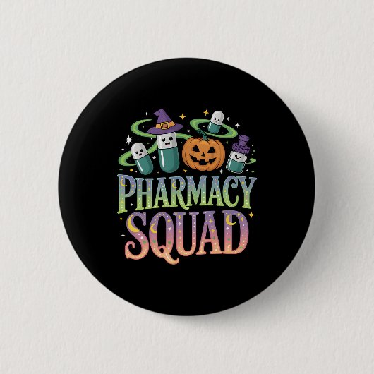 Niedliche Pharmacy Squad Halloween Pills Pumpkin-C Button (Vorderseite)