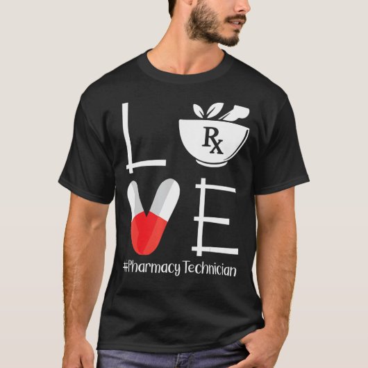 Niedliche Pharmazie Tech Liebe Pharmazeutischer Un T-Shirt (Vorderseite)