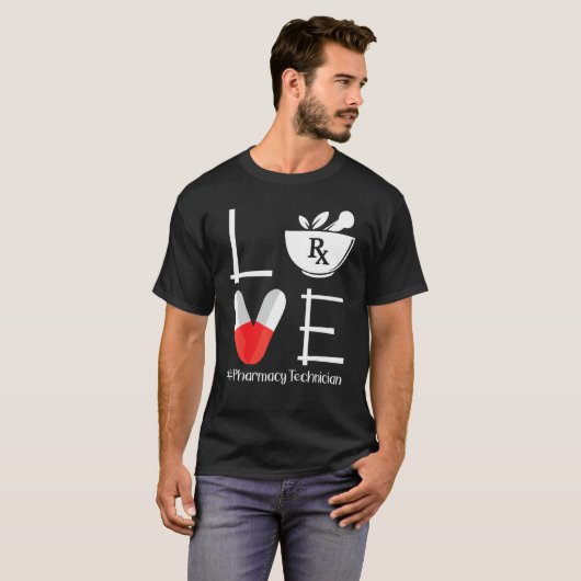 Niedliche Pharmazie Tech Liebe Pharmazeutischer Un T-Shirt (Vorne ganz)