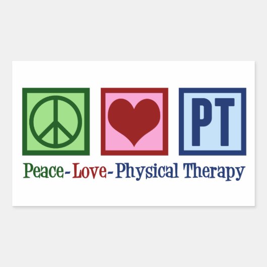 Niedliche Physikalische Therapie Friedenssicherung Rechteckiger Aufkleber (Vorderseite)
