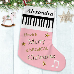 Niedliche Piano Keys Personalisiert Kleiner Weihnachtsstrumpf